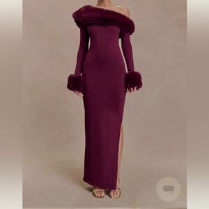 Meshki One Shoulder Plum Dress